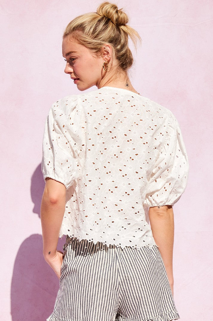 Miranda Cotton Eyelet Top