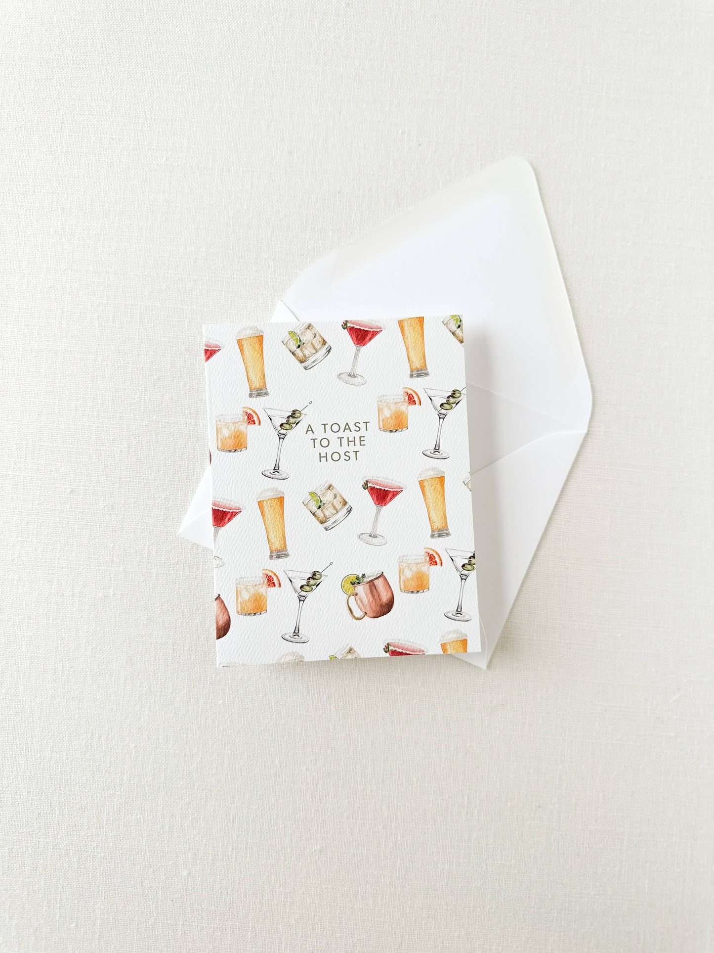 A Toast To The Host Cocktail Greeting Card, Thank You Card