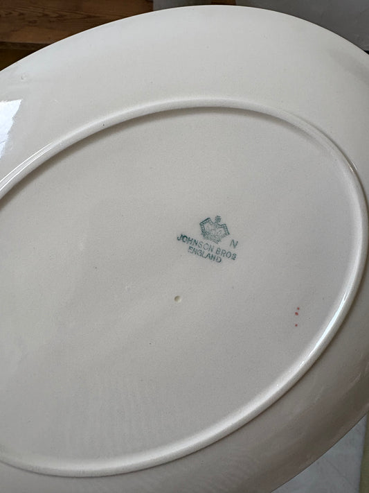 Vintage Floral Platter w/ Butterfly Detail