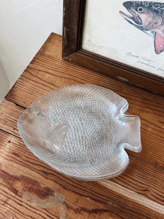 Vintage Glass Fish Plates - Pick Up Only