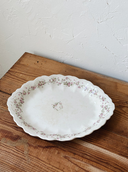 Vintage Pink Floral Plate - Pick Up Only