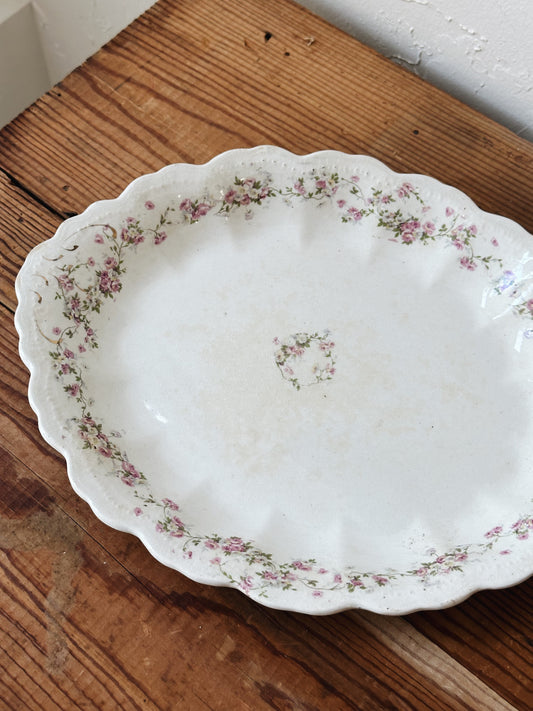 Vintage Pink Floral Plate - Pick Up Only