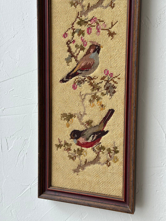 Vintage Bird Cross Stich Wall Hanging - Pick Up Only