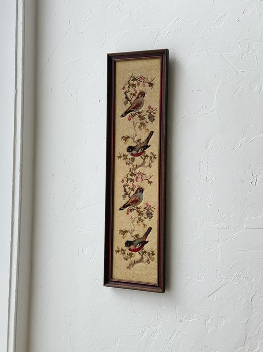 Vintage Bird Cross Stich Wall Hanging - Pick Up Only