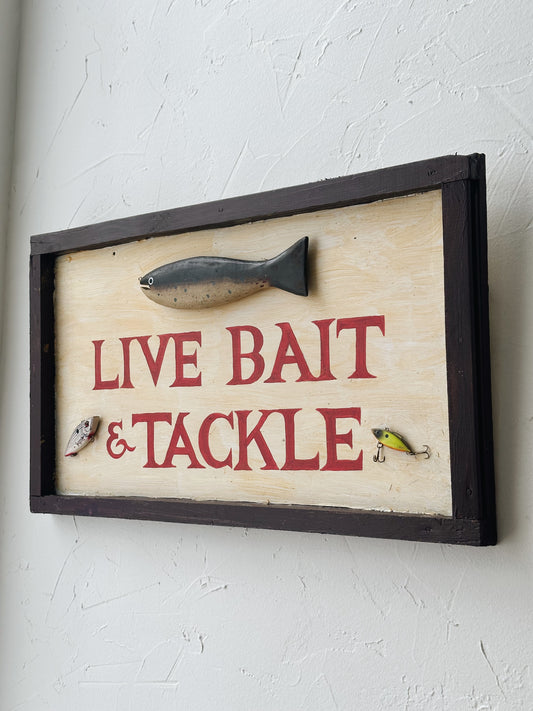 Vintage Handpainted Live Bait Sign - Pick Up Only