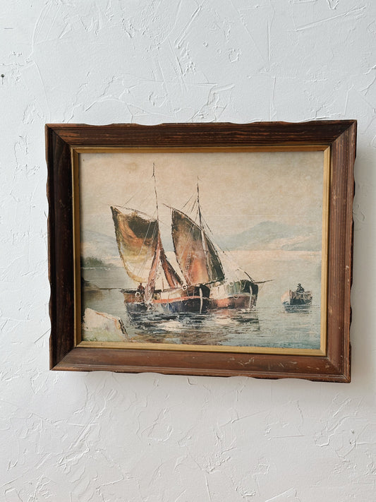 Vintage Sail Boat Picture - Pick Up Only