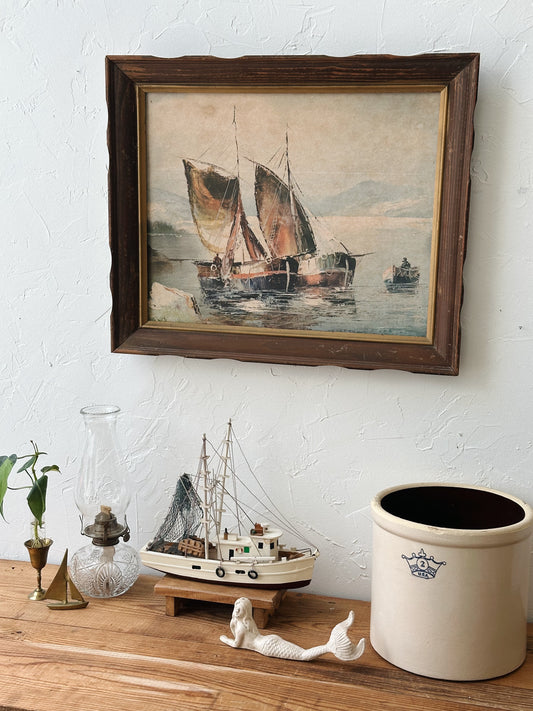 Vintage Sail Boat Picture - Pick Up Only