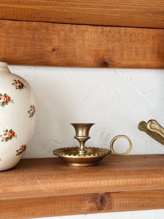 Vintage Brass Mini Candlestick Holder