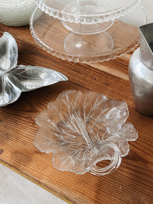 Vintage Leaf Divided Glass Tray