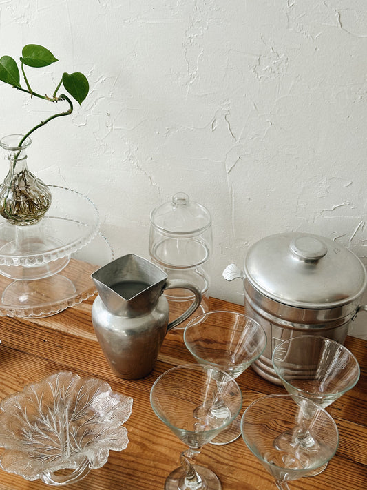 Vintage Square Top Silver Pitcher