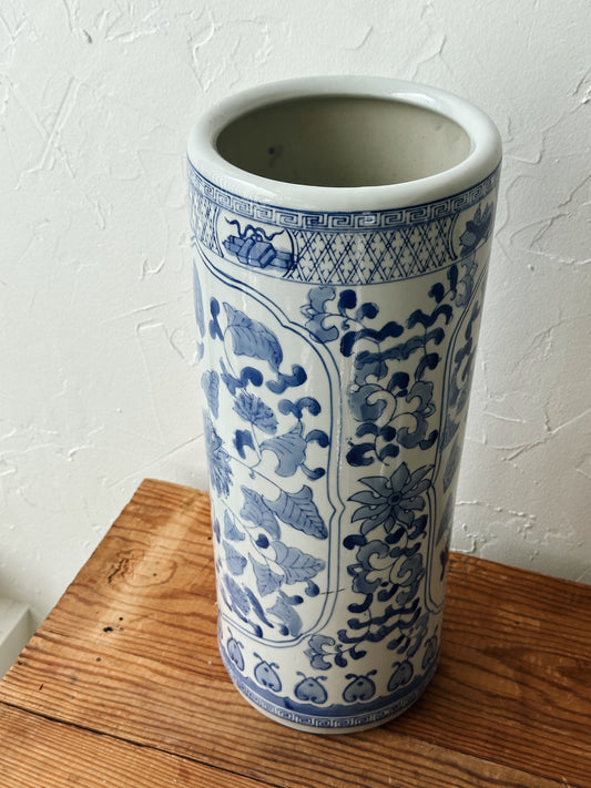 Vintage Tall Blue Vase