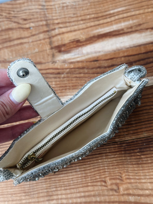 Vintage Gray Beaded Handbag