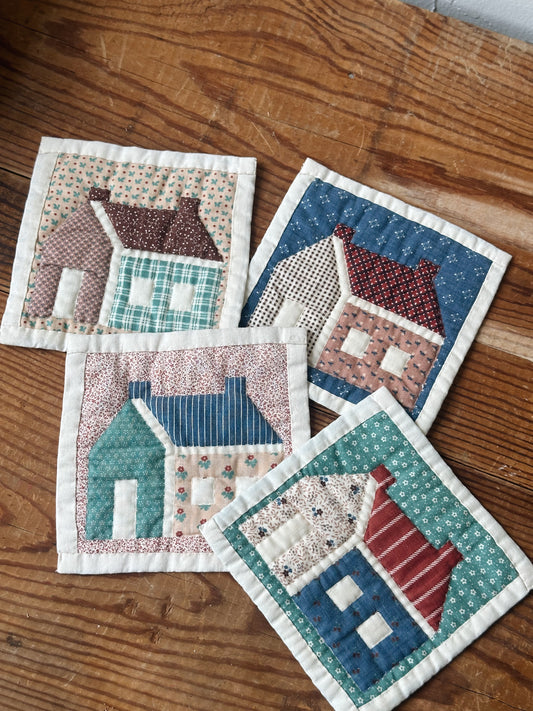 Vintage Cottage Coasters - Set of 4