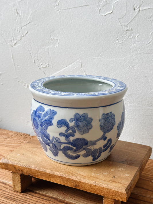 Vintage Blue Floral Vase