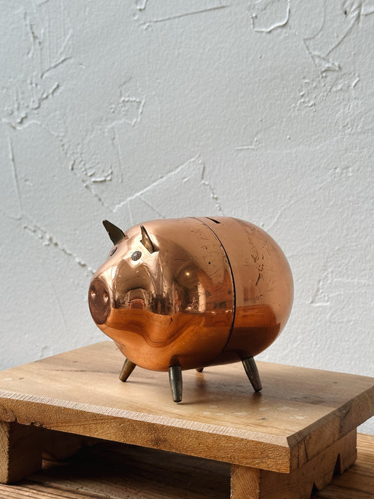Vintage Copper Piggy Bank