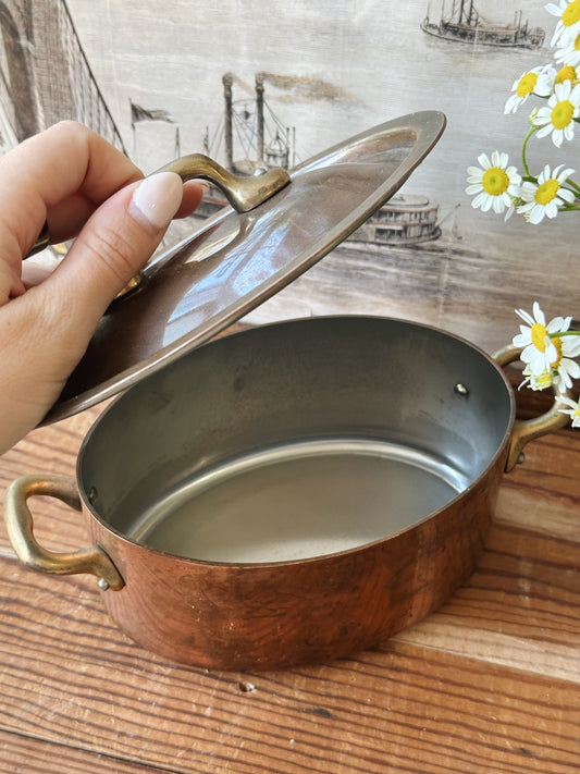 Vintage Mini Copper Baker