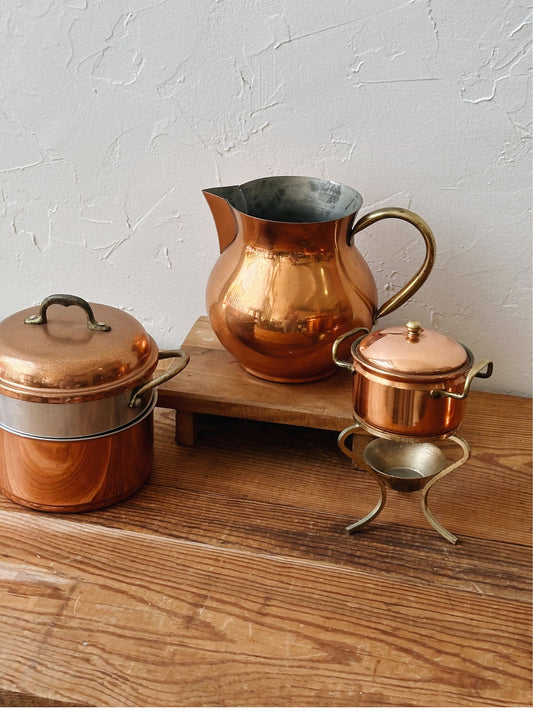 Vintage Mini Copper Pot with Candle Burner