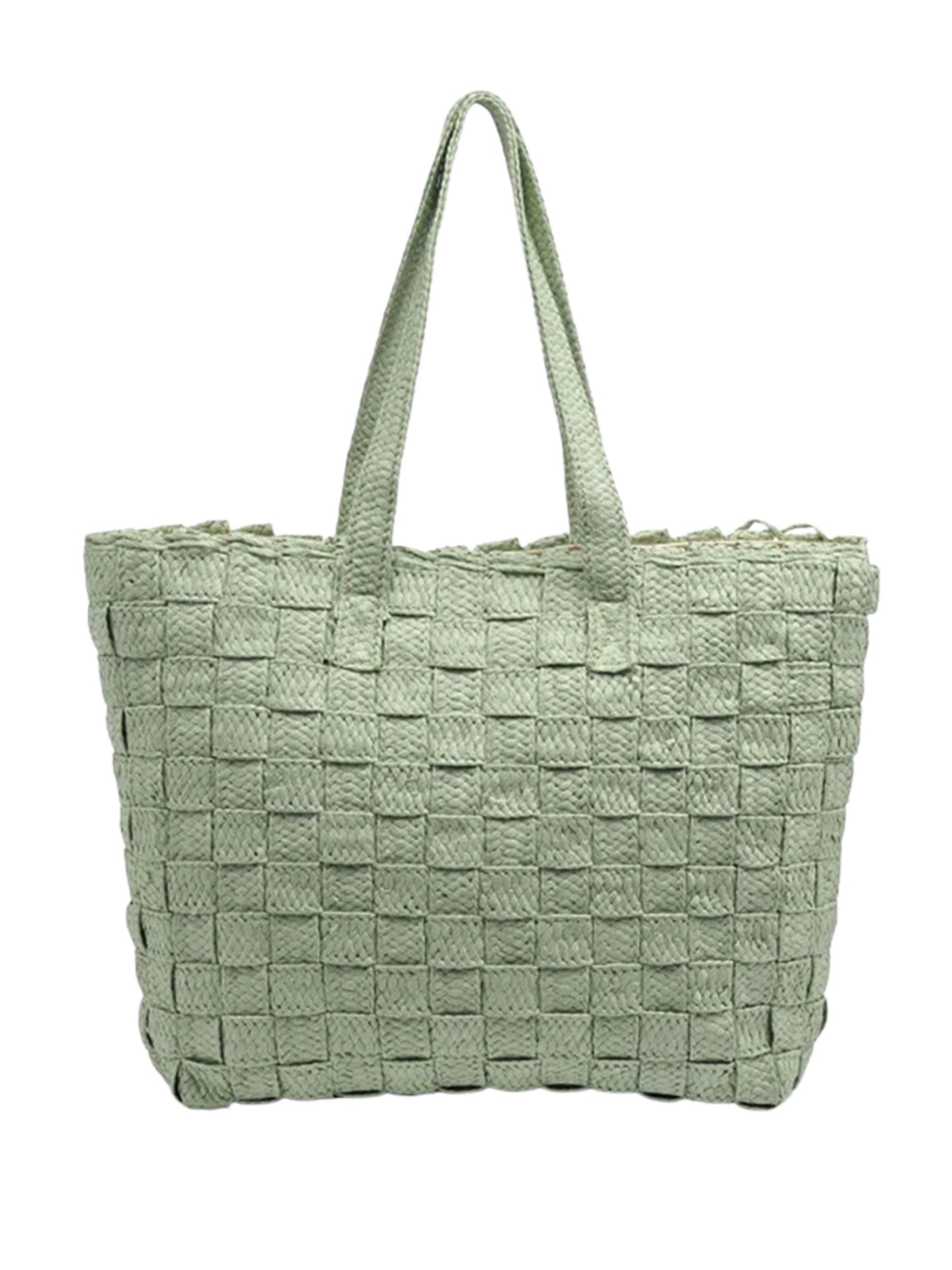 Freda Woven Checker Tote