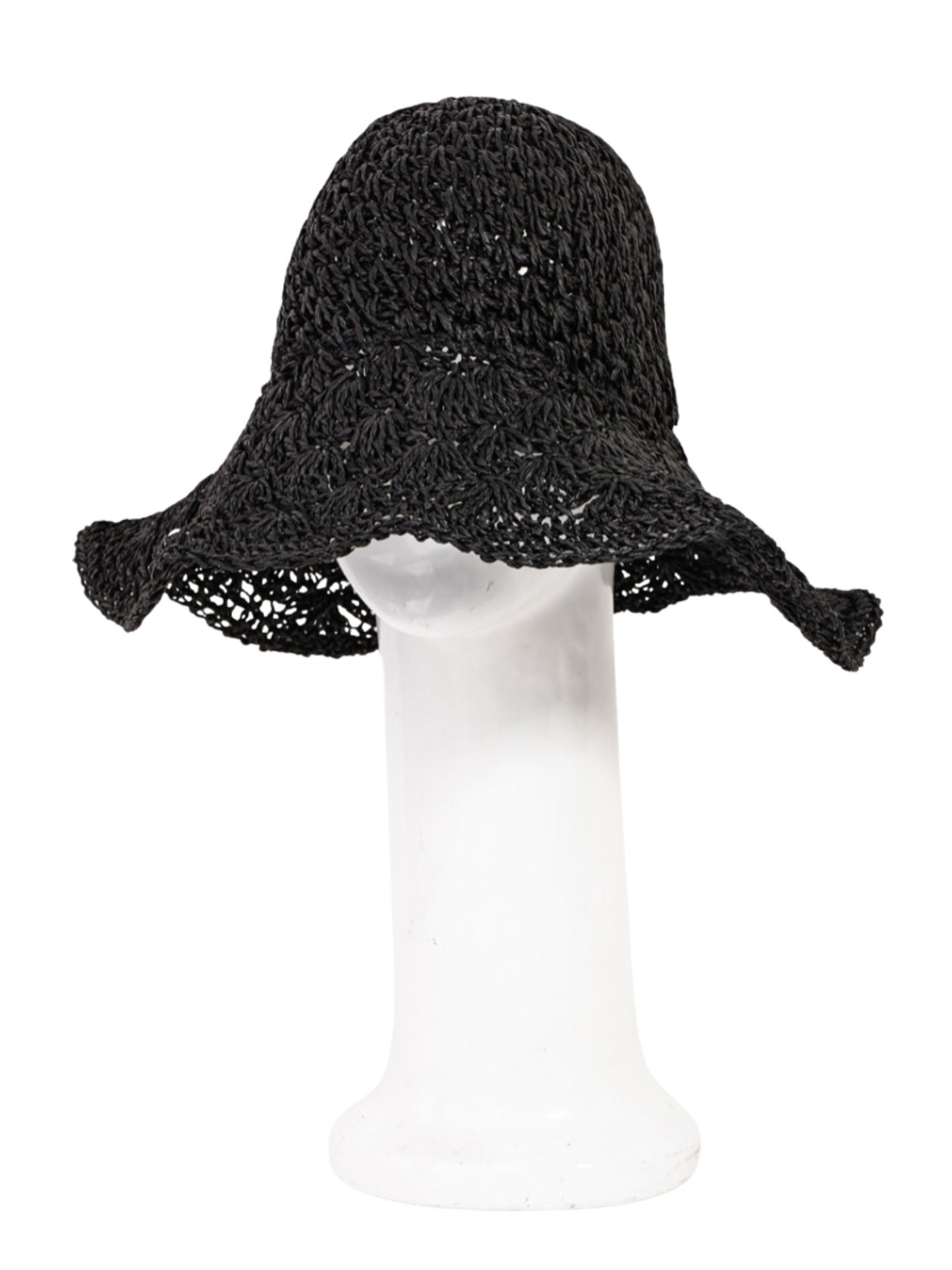Knitted Straw Floppy Sun Hat - Multiple Colors