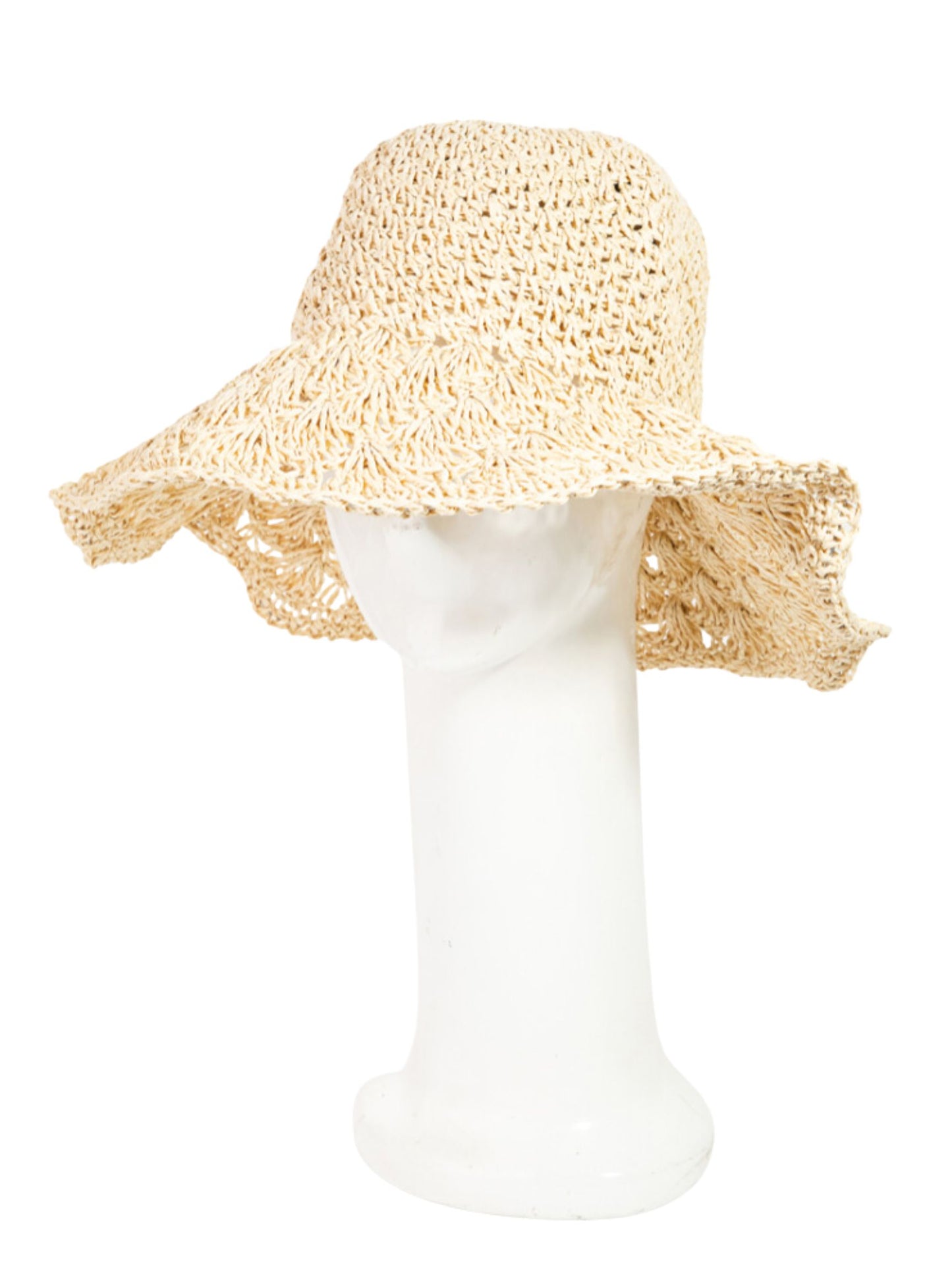 Knitted Straw Floppy Sun Hat - Multiple Colors