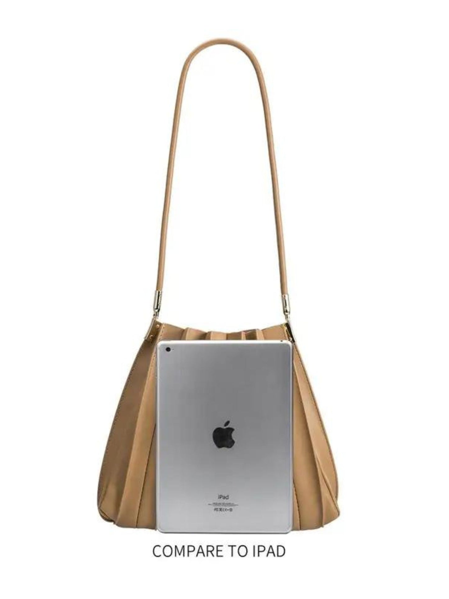 Carrie Pleated Vegan Shoulder Bag - Black