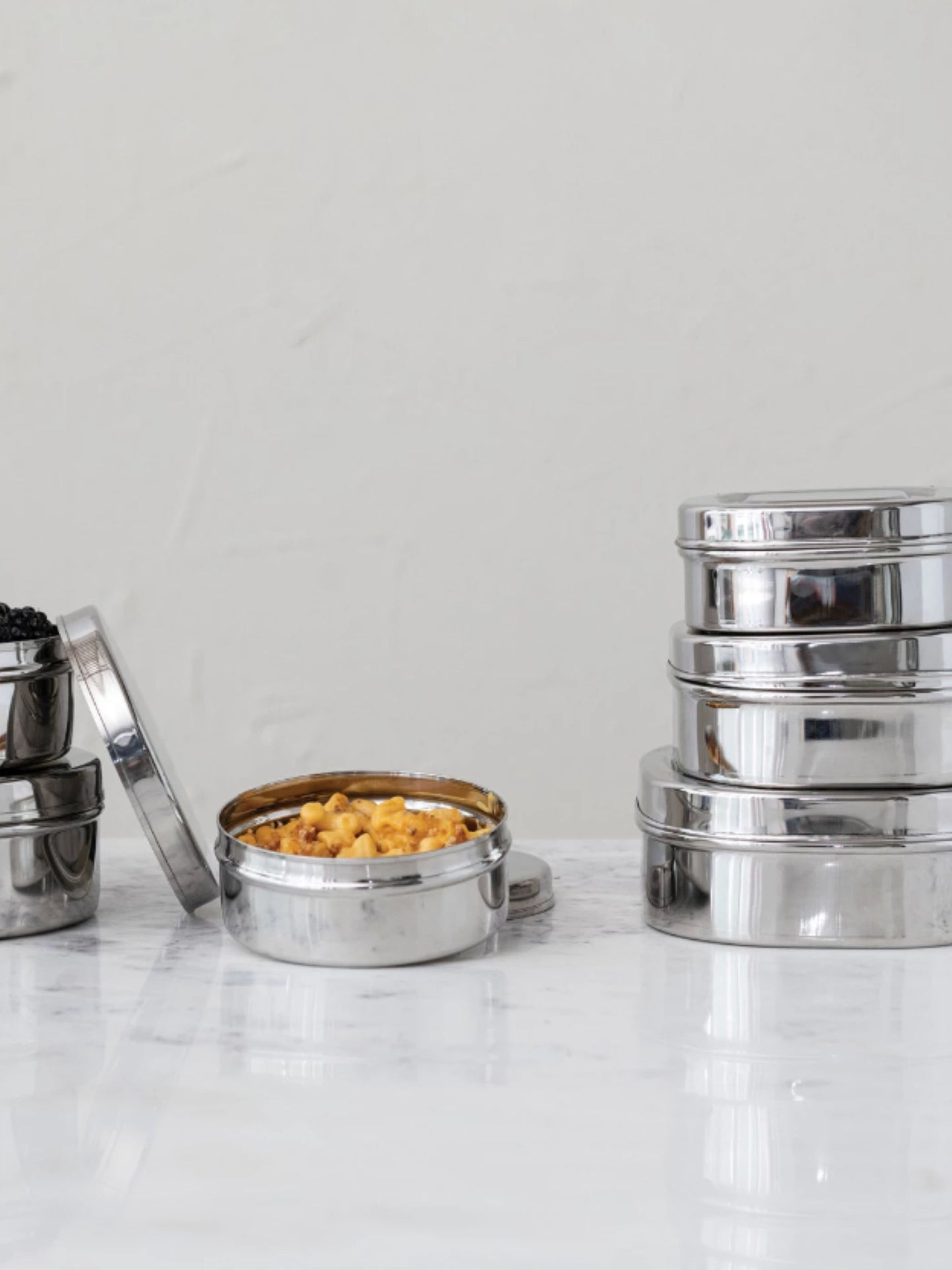 SquareStainless Steel Containers, Set of 3