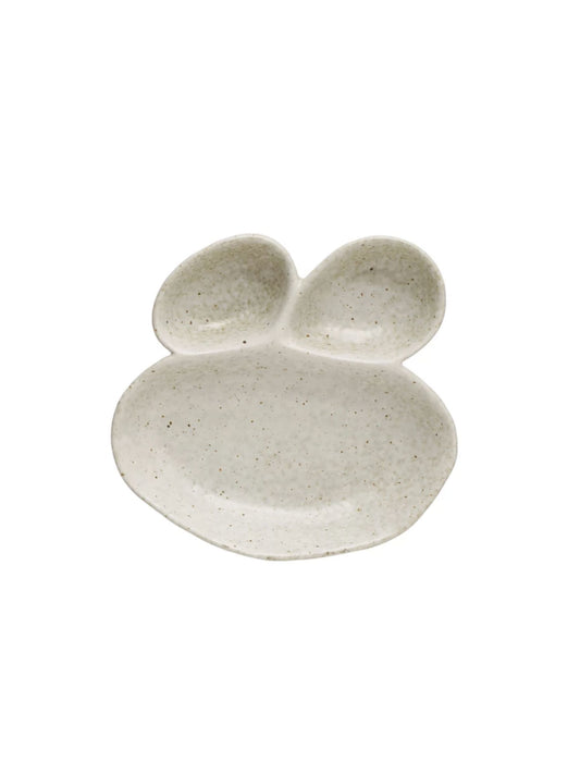 Stoneware Dish w/ 3 Sections
