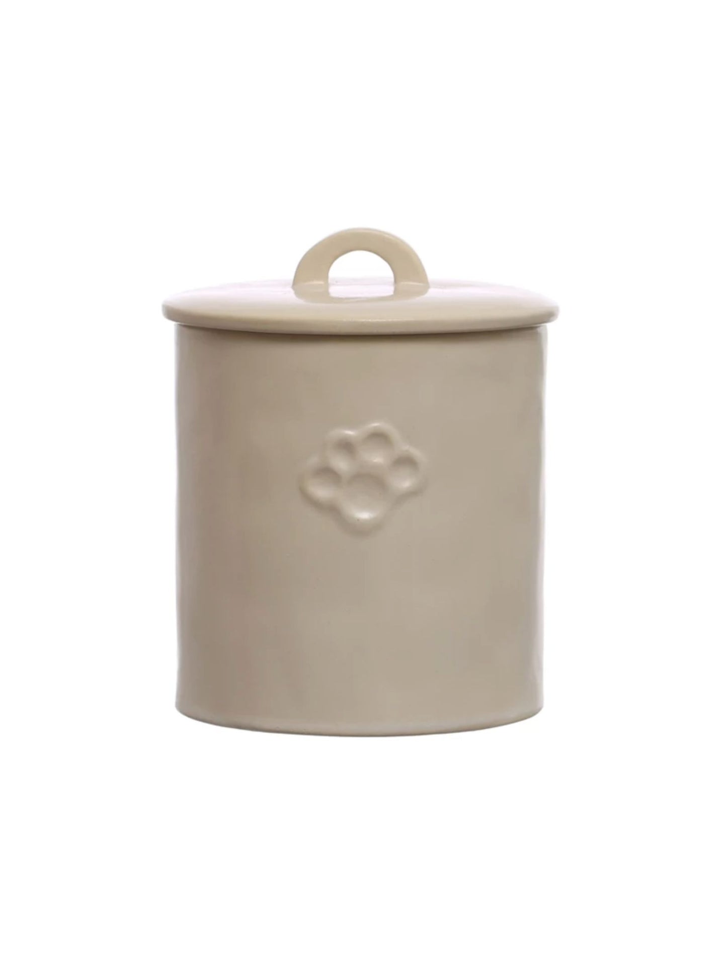 Debossed Stoneware Treat Canister w/ Paw Print (PICK UP ONLY)