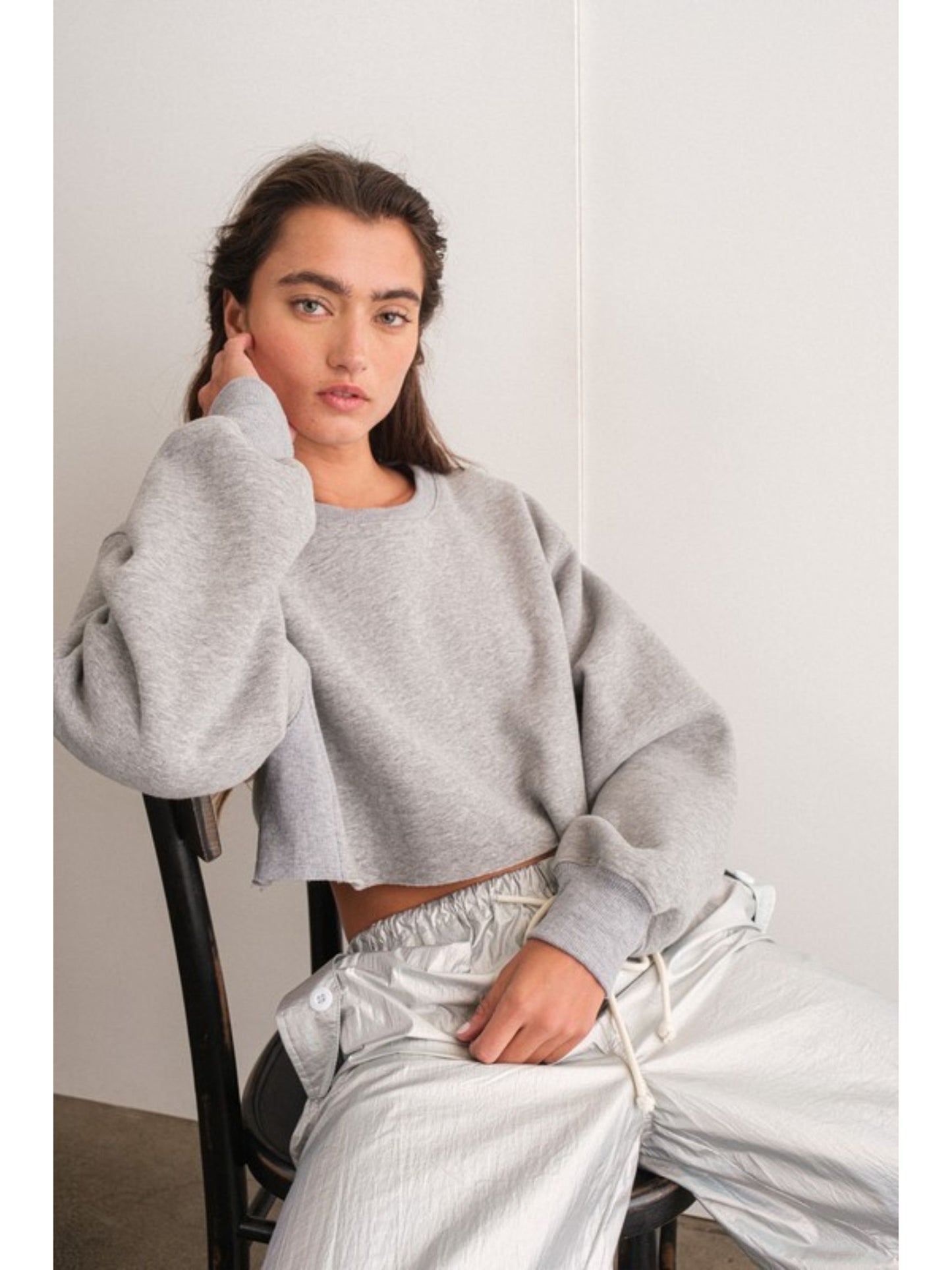 Kylie Crop Sweatshirt Top