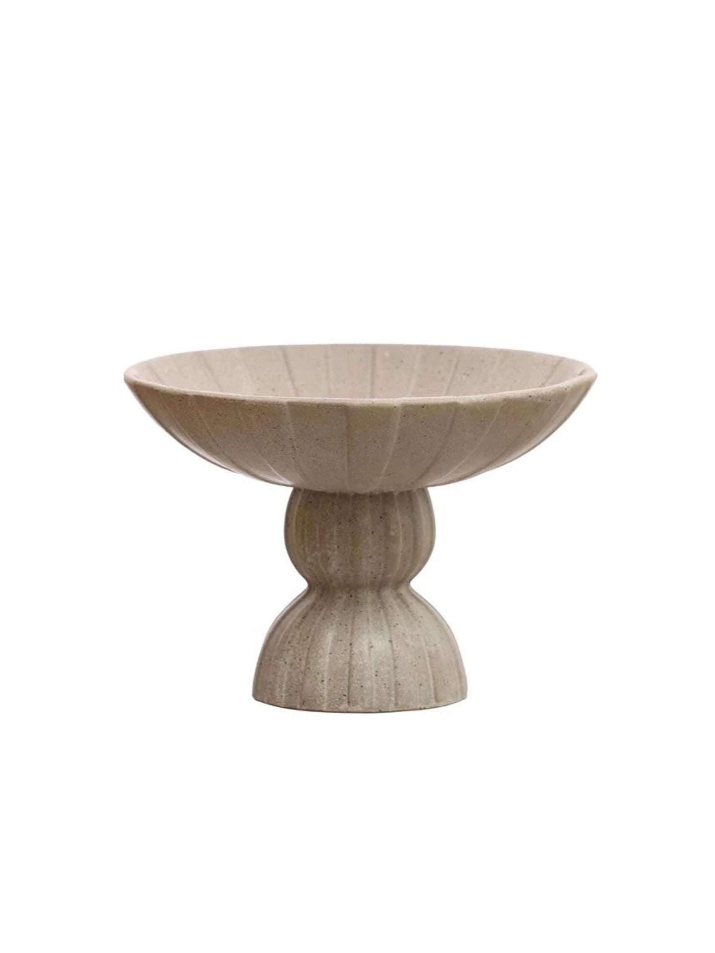 Debossed Stoneware Footed Bowl (pick up only)