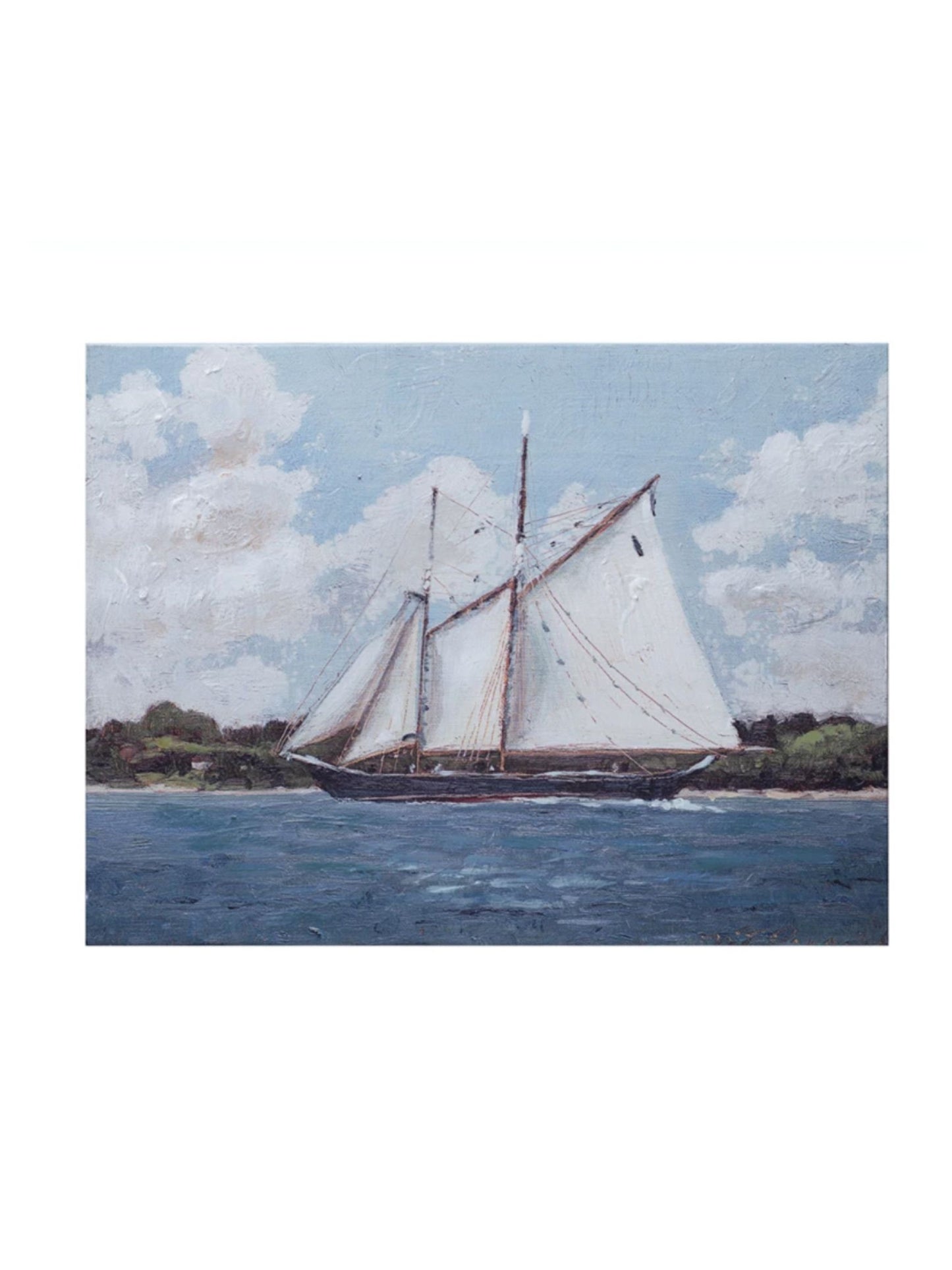 Hand-Painted Canvas Wall Décor with Sailboat (PICK UP ONLY)