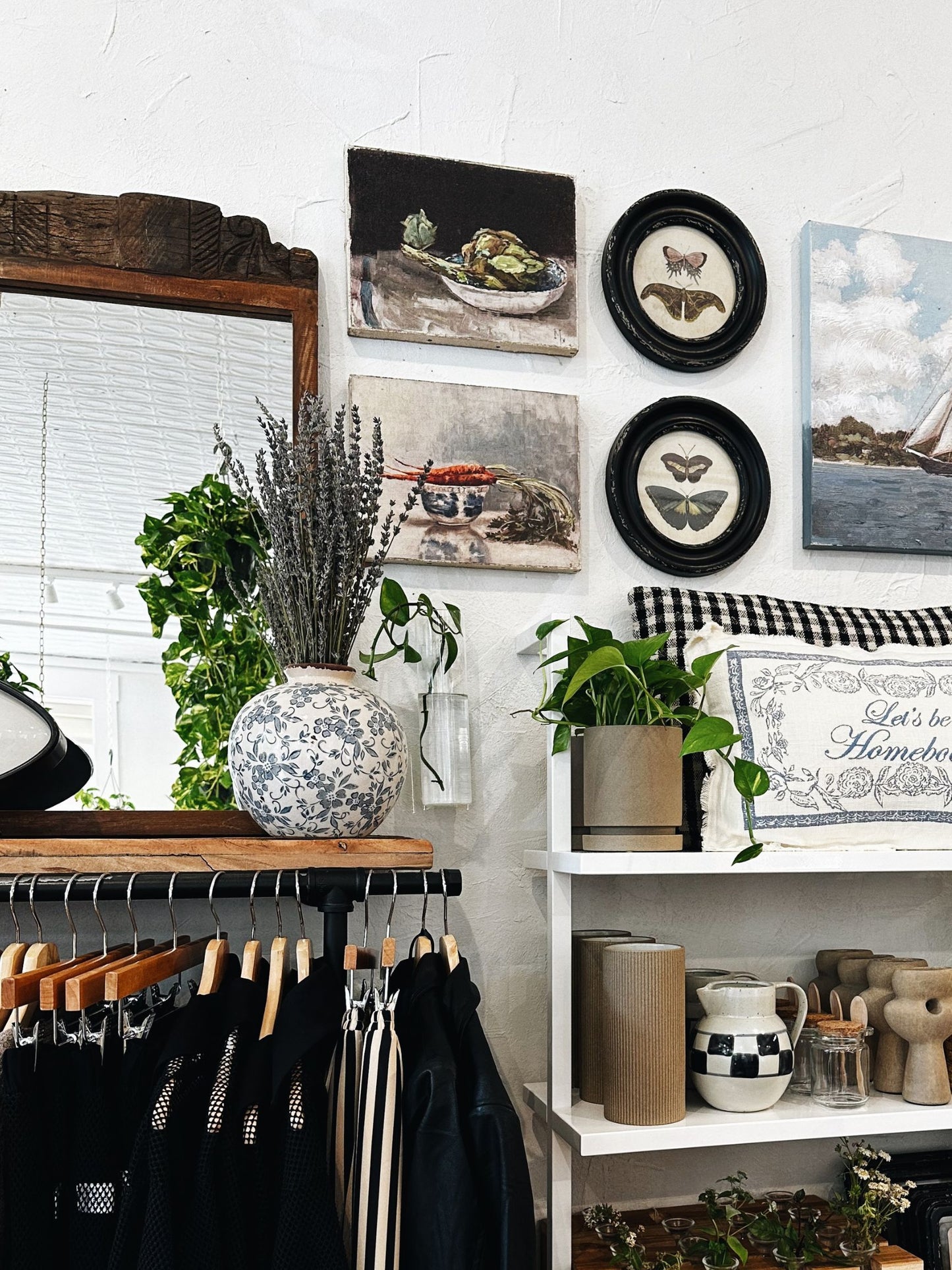 Terra-cotta Vase w/ Transferware Pattern