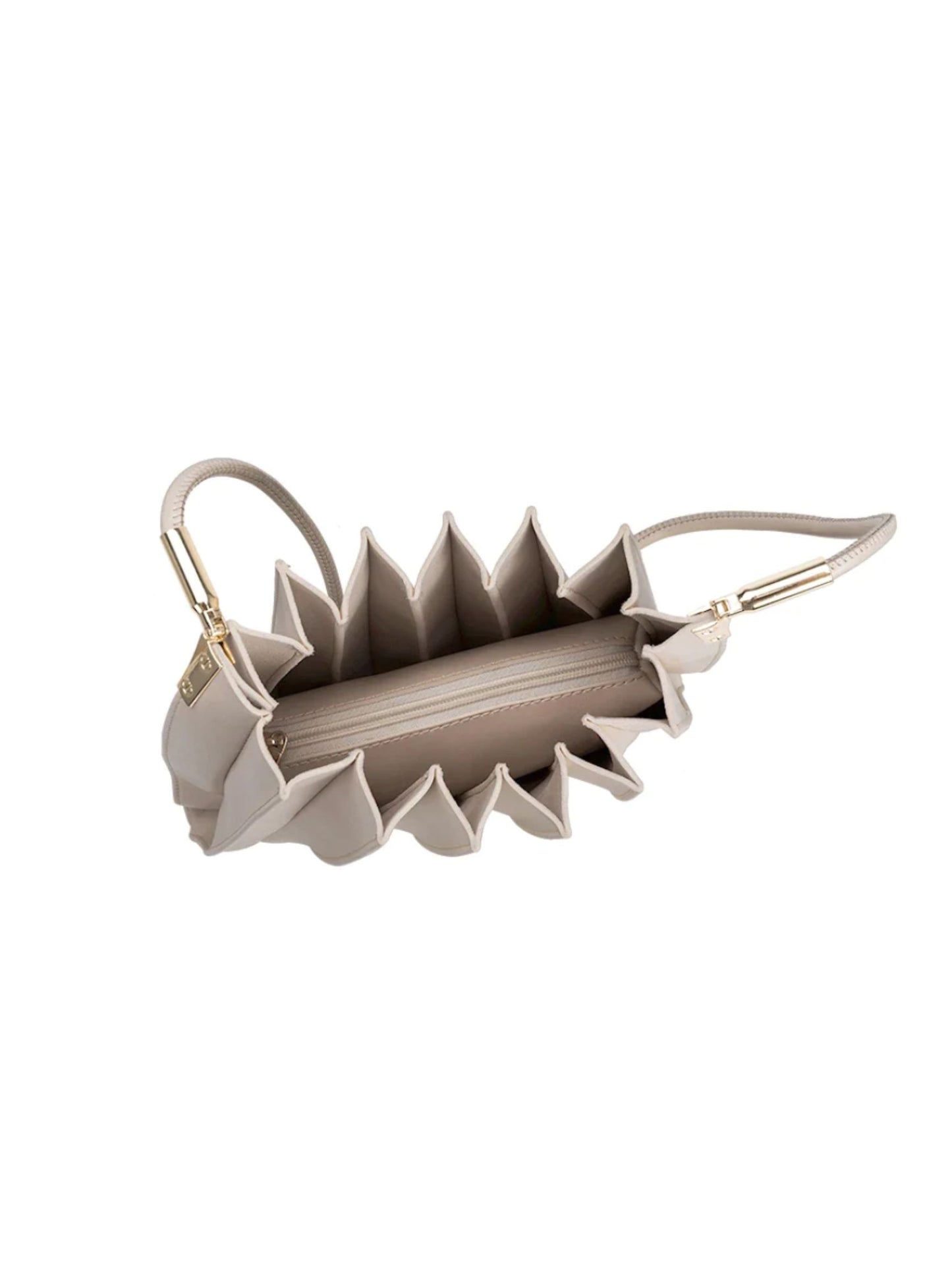 Carrie Pleated Vegan Shoulder Bag - Bone