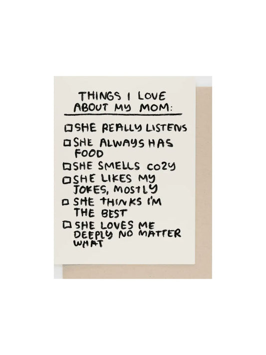 Things I Love Checklist Card