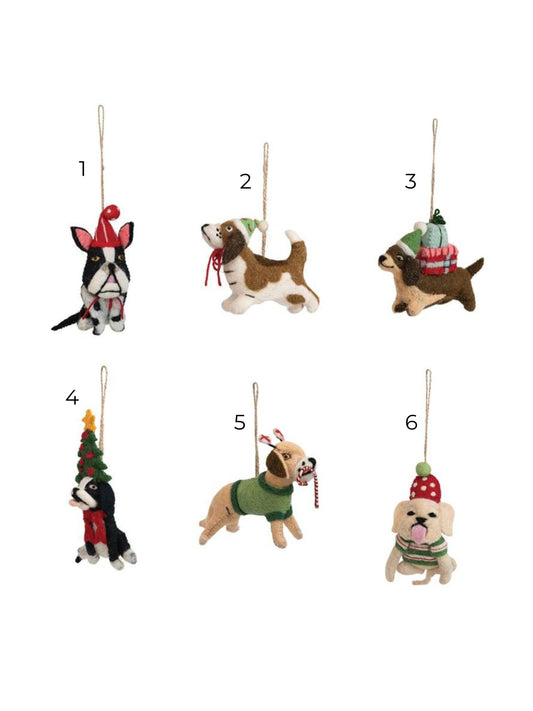 Wool Felt Dog Ornament