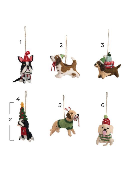 Wool Felt Dog Ornament