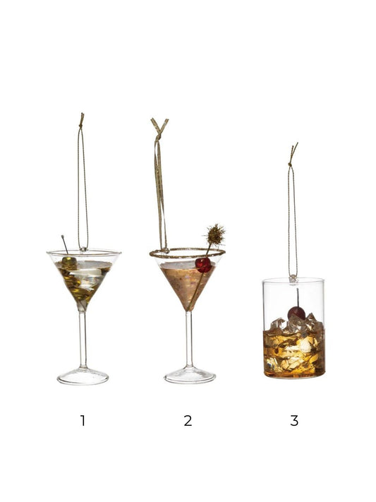 Glass Cocktail Ornament