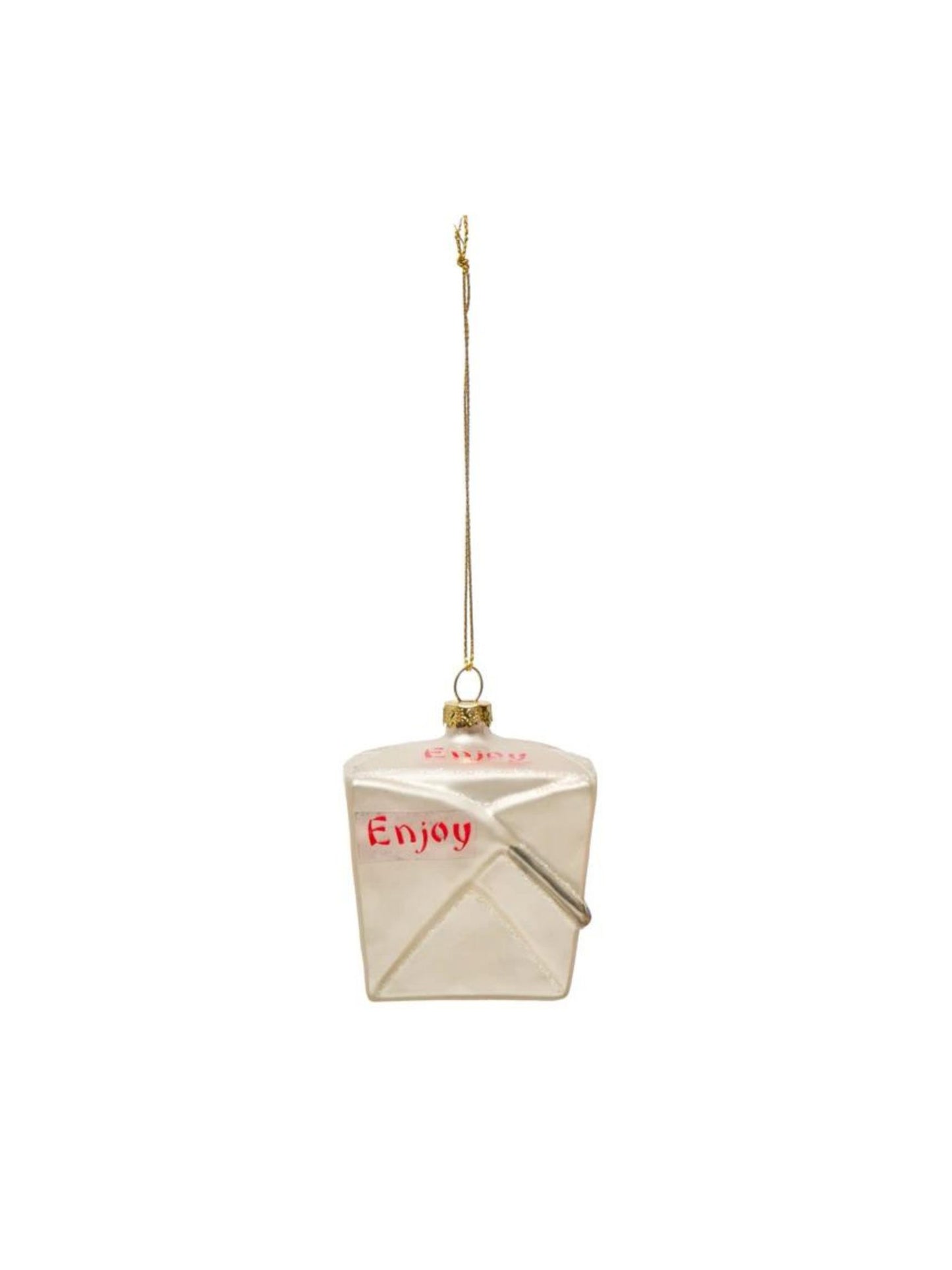 Hand-Painted Glass Take Out Box Ornament