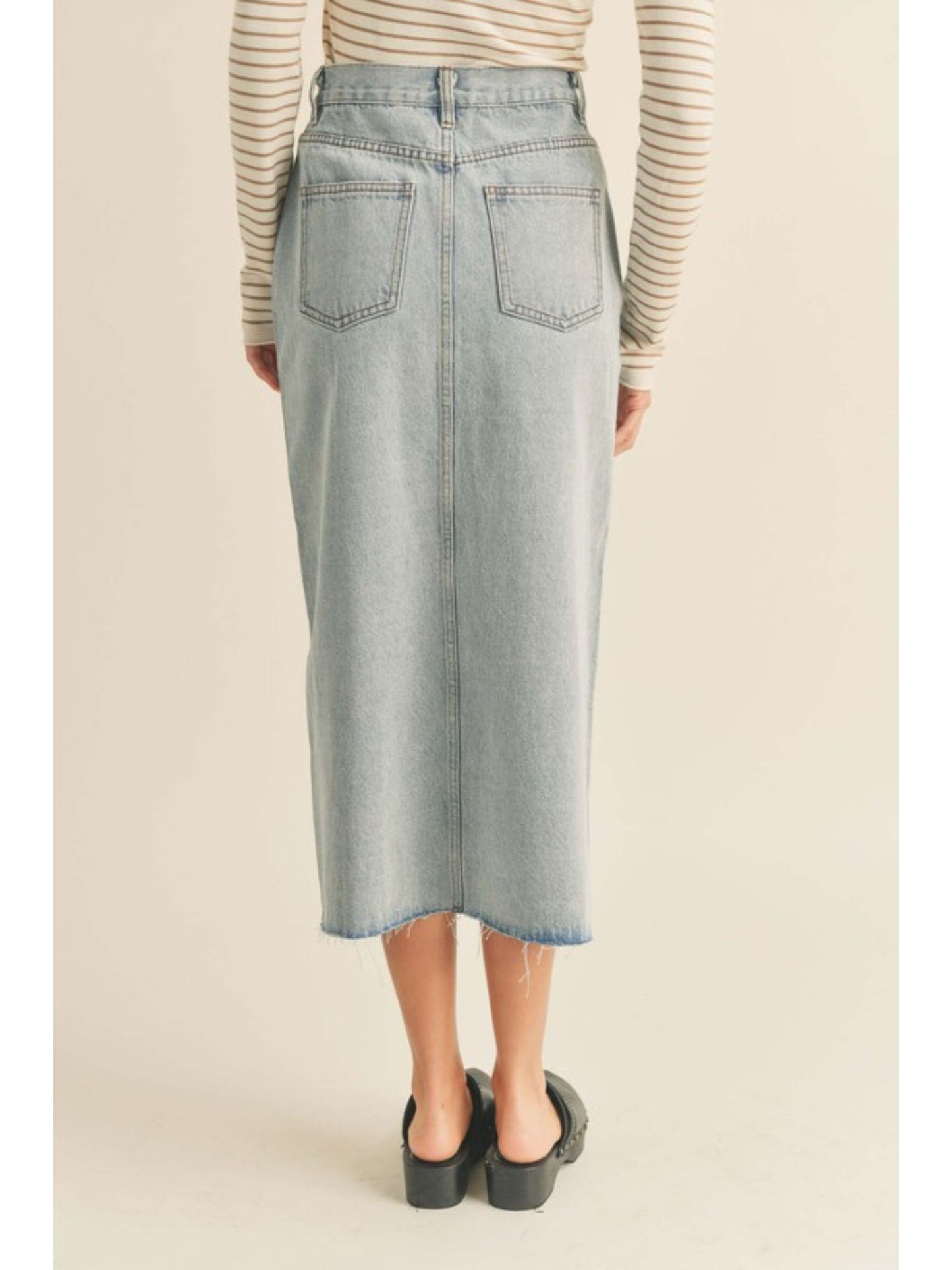 Light Denim Maxi Skirt