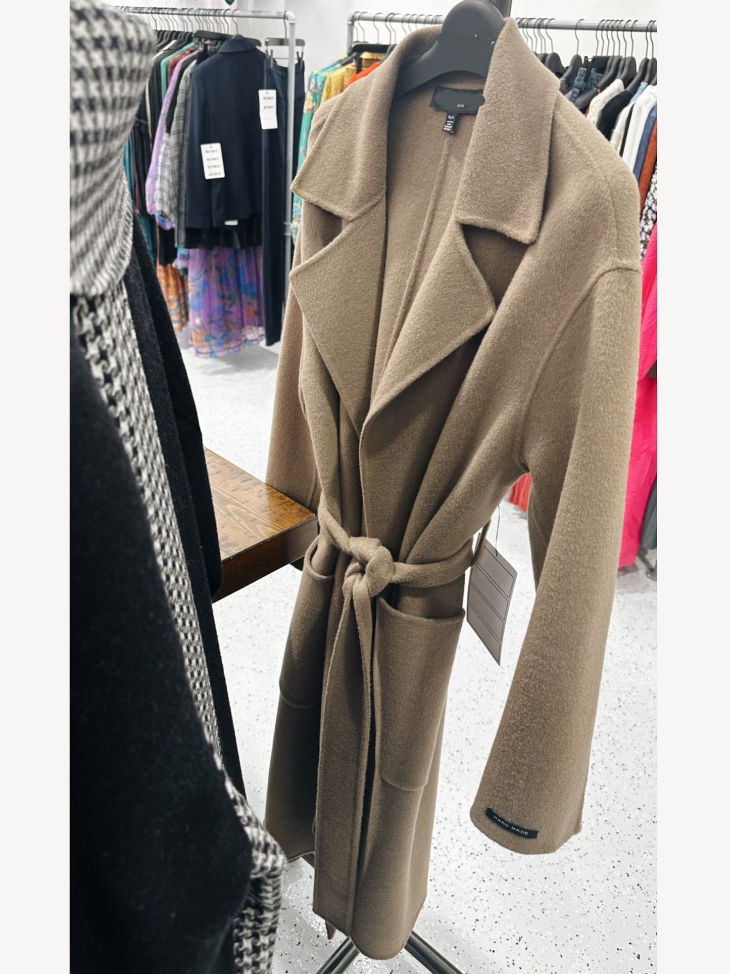Mocha Handmade Wool Oversized Coat