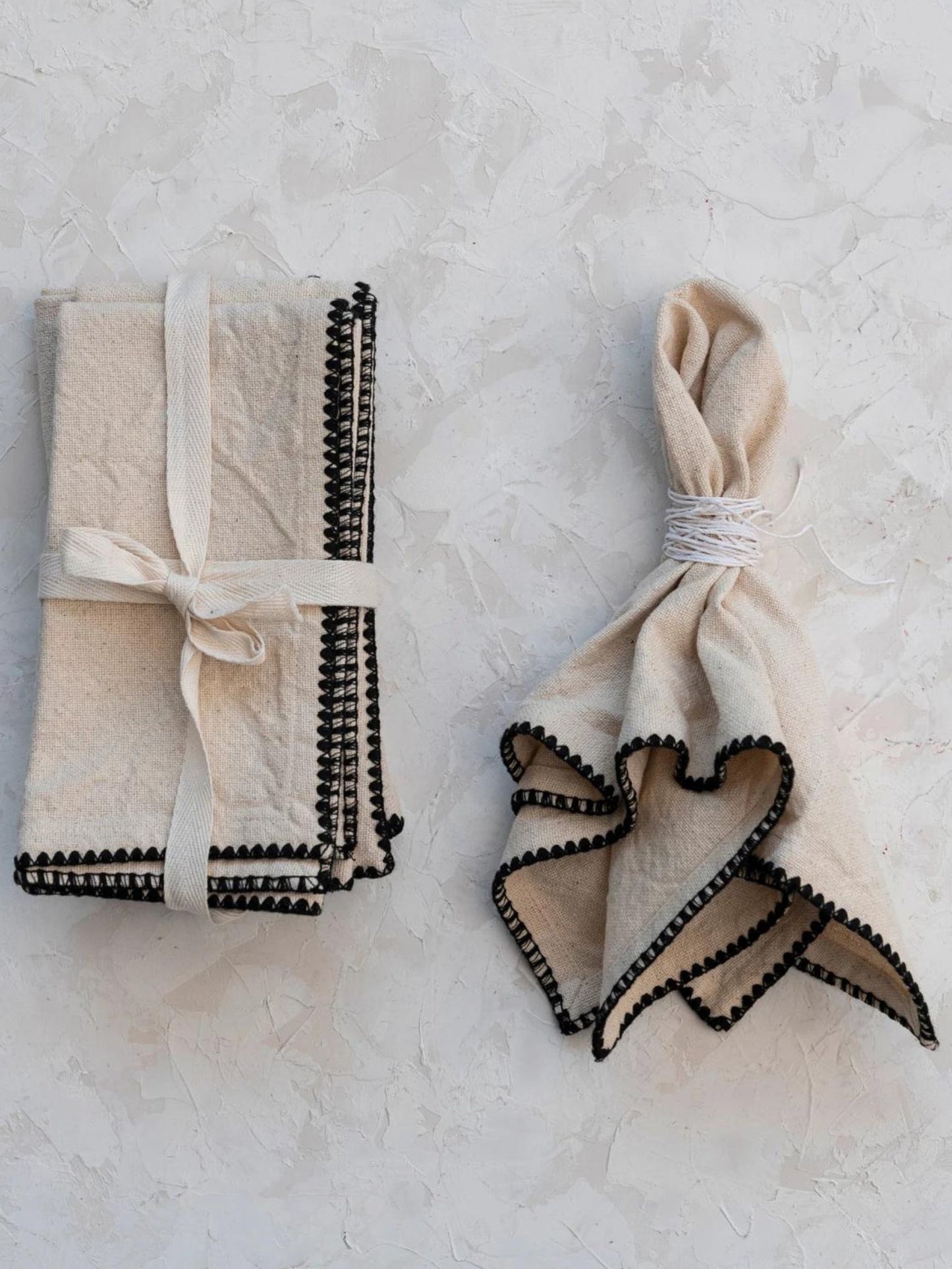 Cotton Napkins w/ Edge Stitching, Set of 4