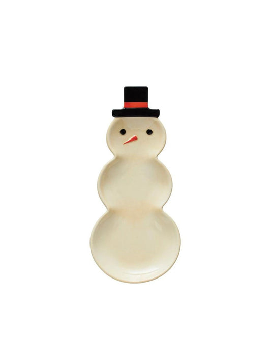 Stoneware Snowman Shaped Platter