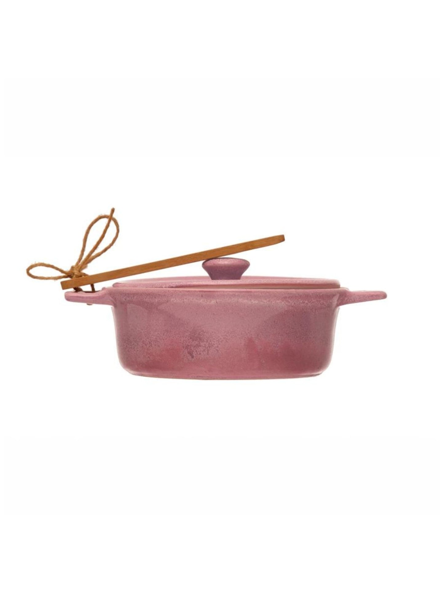 Stoneware Brie Baker with Bamboo Spreader