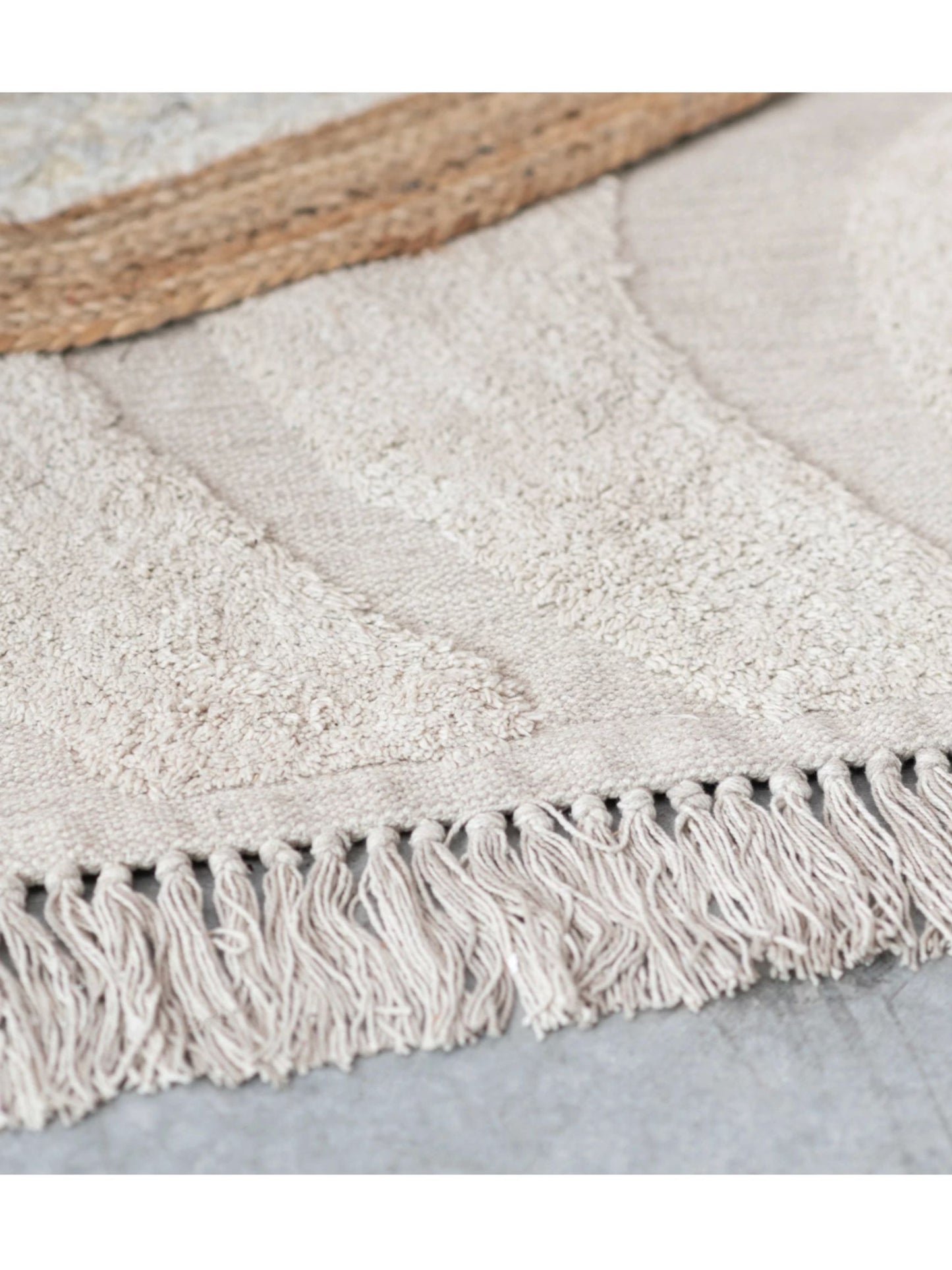 Melange Cotton Tufted Rug w/ Fringe (PICK UP ONLY)