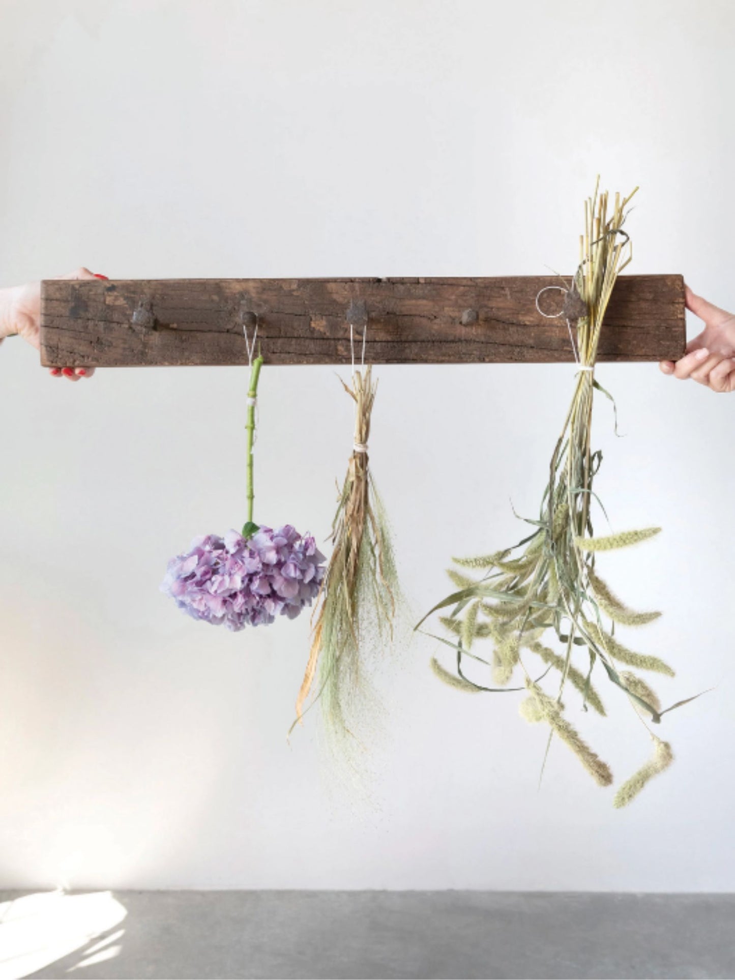 Reclaimed Wood and Metal Wall Hook with 5 Forged Nail Hooks (PICK UP ONLY)