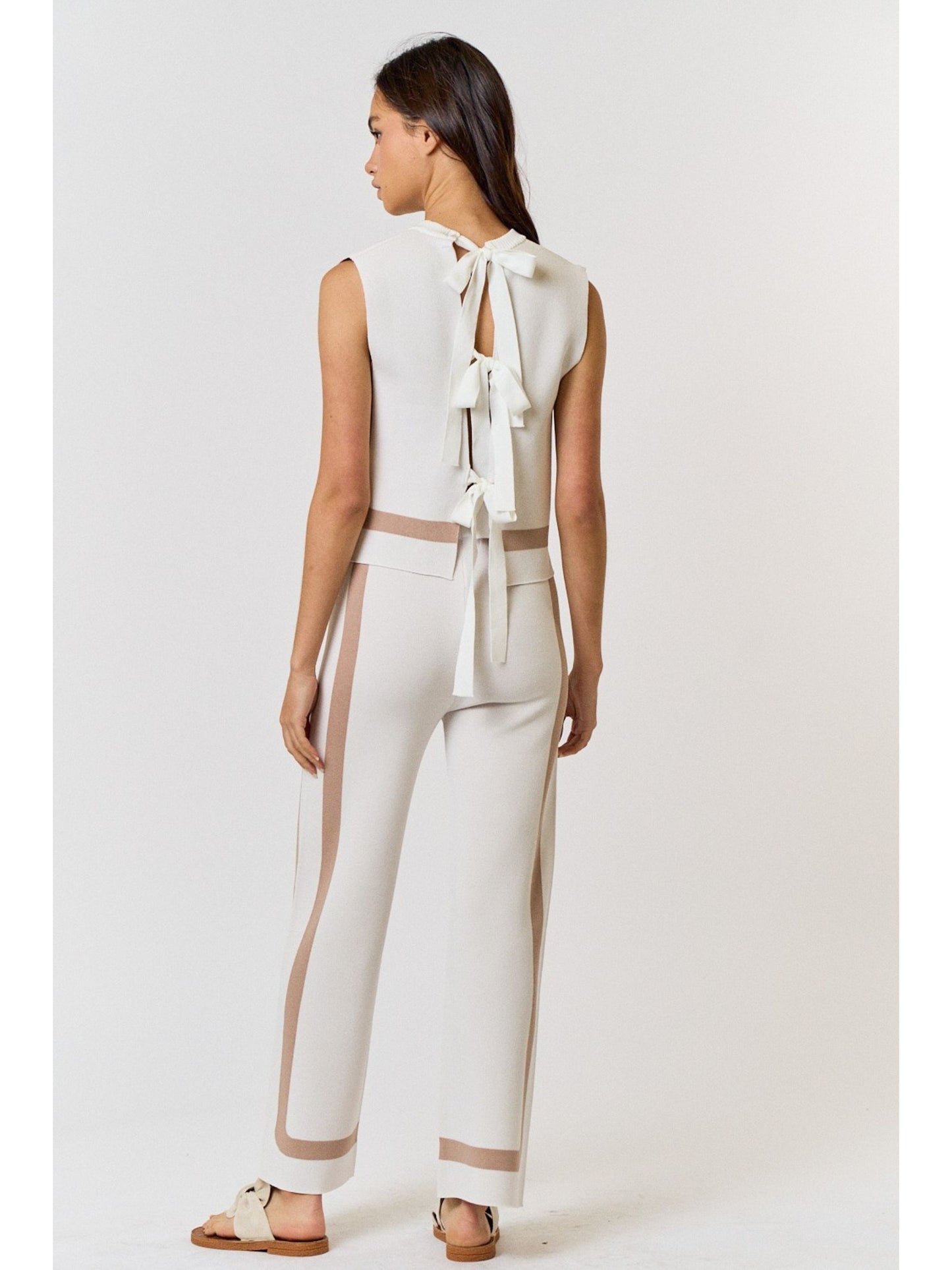 Elizabeth Sweater Pants - Ivory / taupe