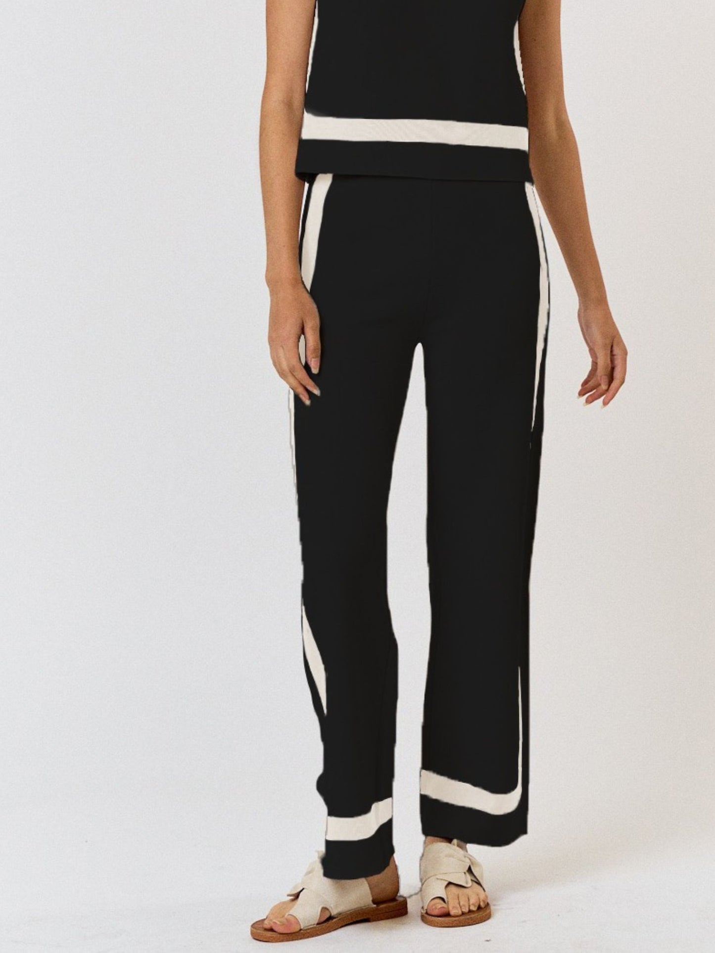 Elizabeth Sweater Pants - Black / White