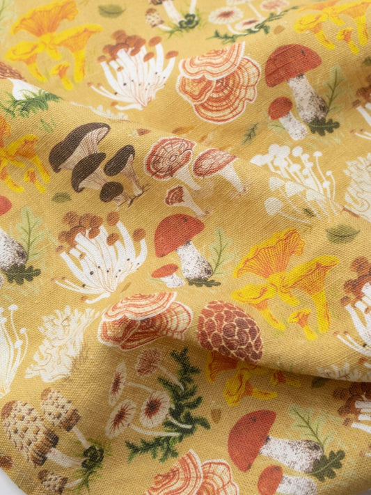 Mushrooms | 100% Linen Tea Towel