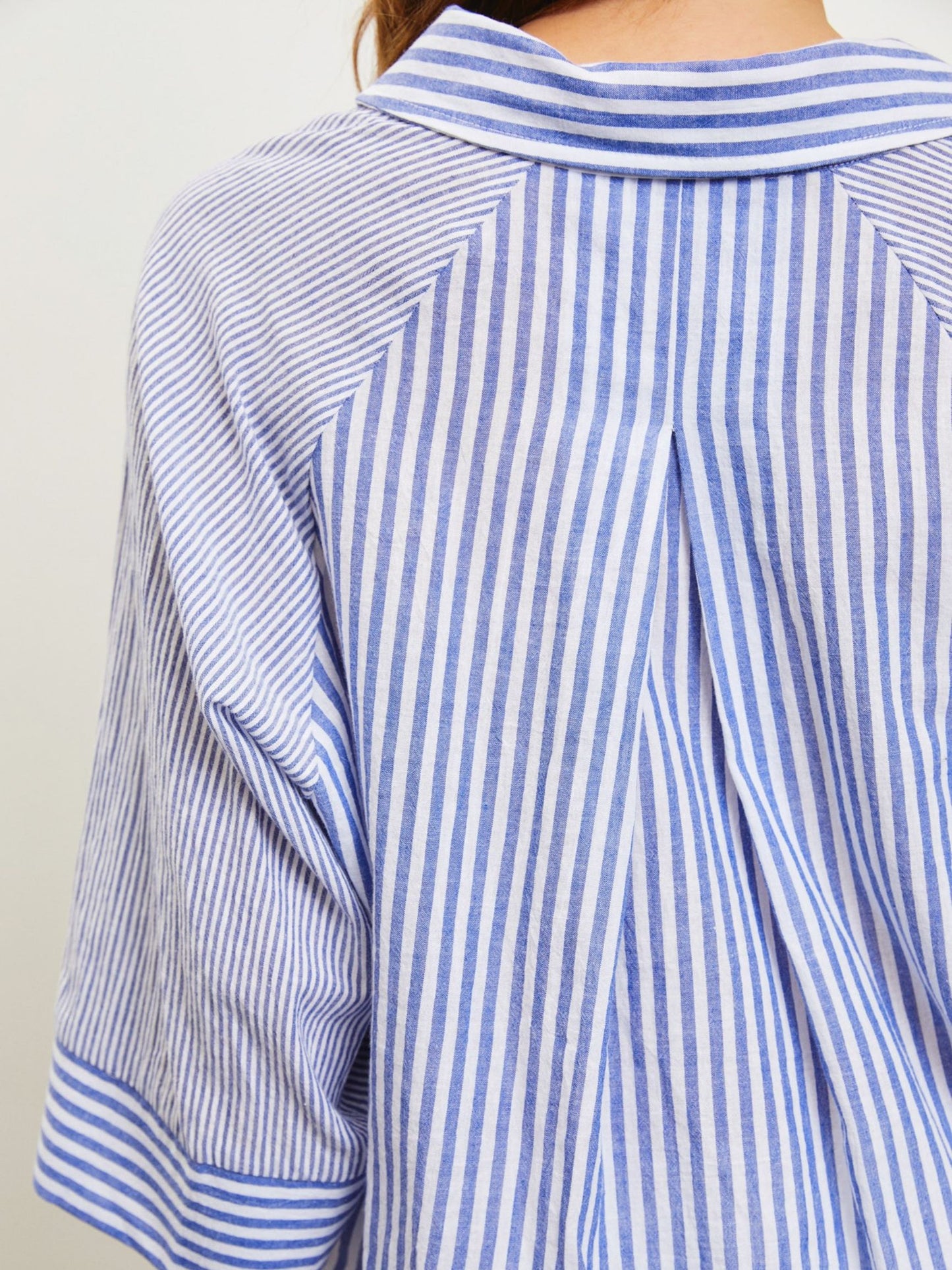 Cotton Collar Stripe Top