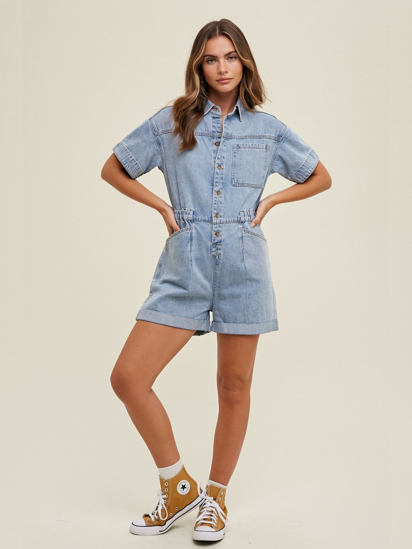 Denim Utility Shortalls